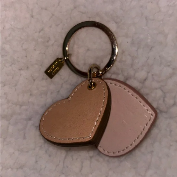 Coach Leather Double Heart Keychain - Picture 2 of 2